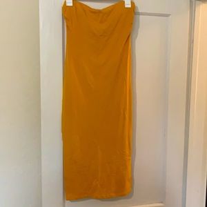 Rihanna tube dress mustard